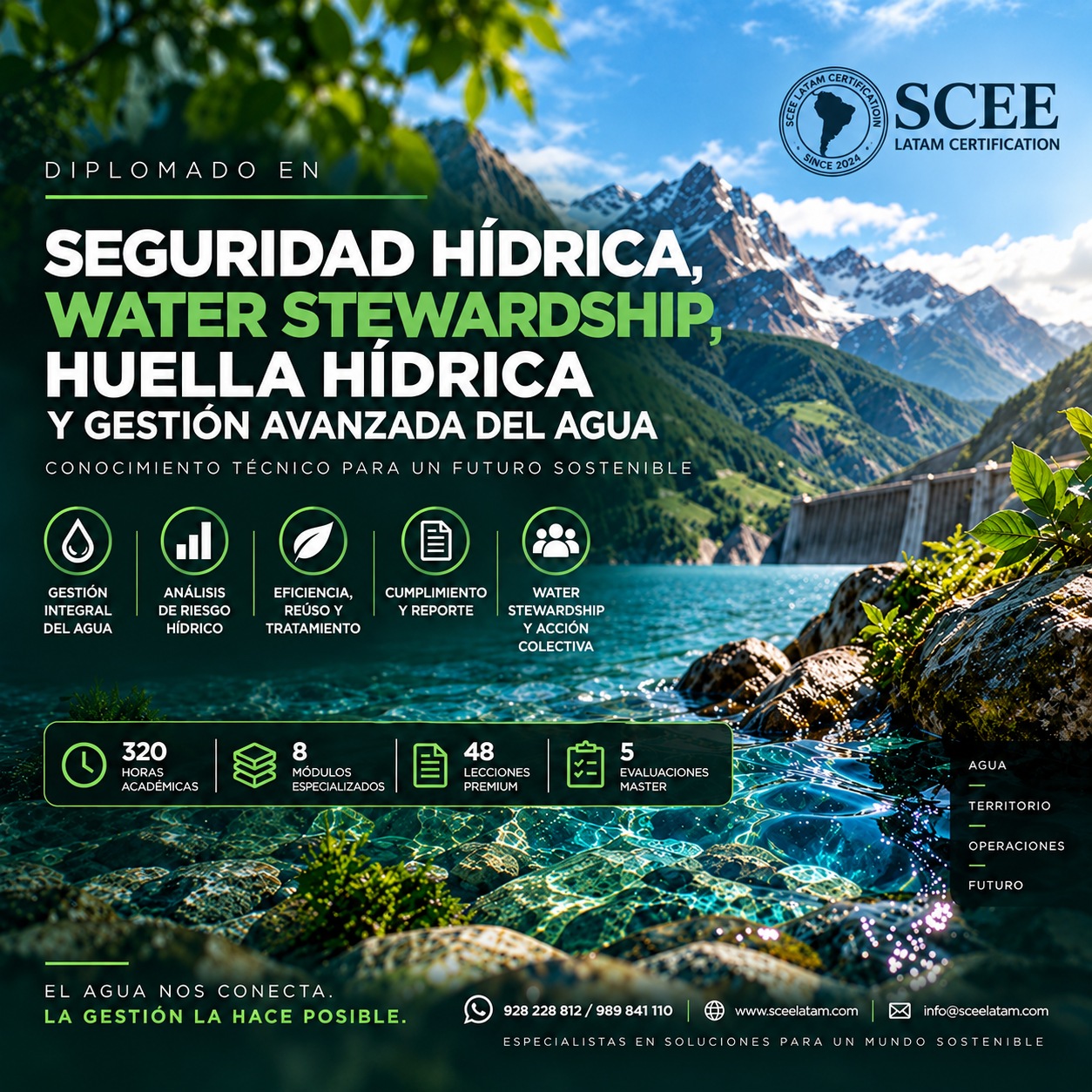 Diplomado en Seguridad Hídrica, Water Stewardship, Huella Hídrica y Gestión Avanzada del Agua