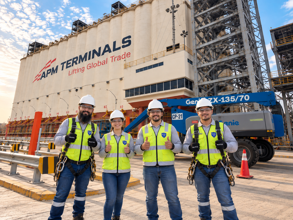 Equipo de SCEE en actividades de telecomunicaciones en APM Terminals