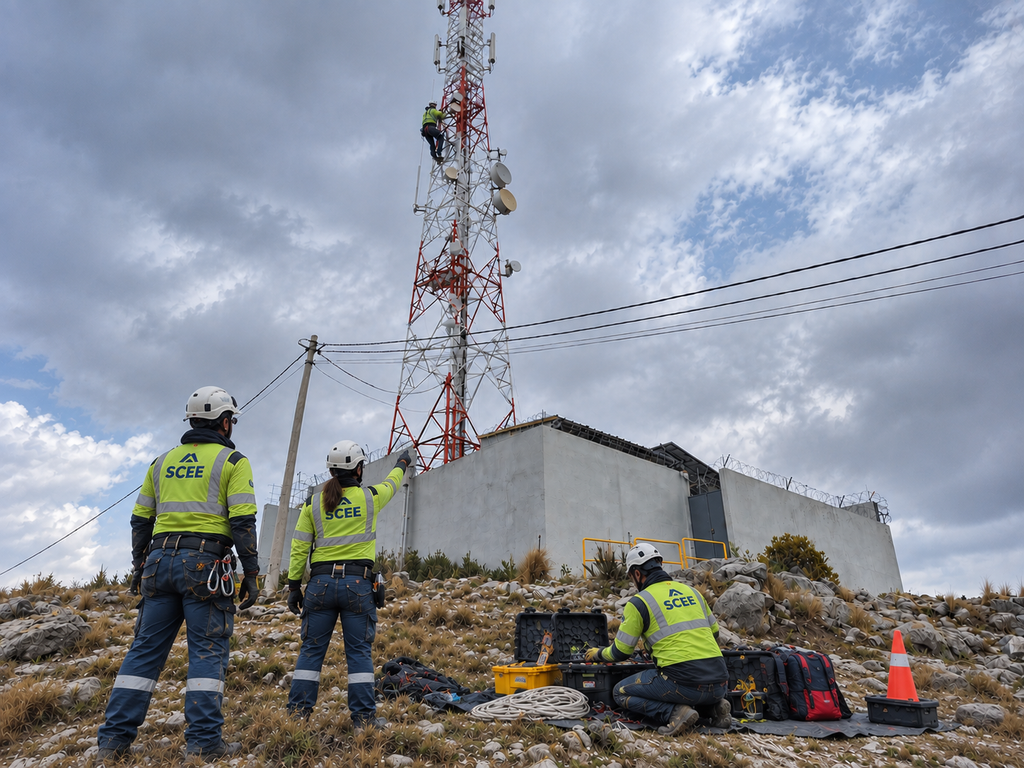 Equipo SCEE durante trabajos de certificación estructural en Minera Las Bambas