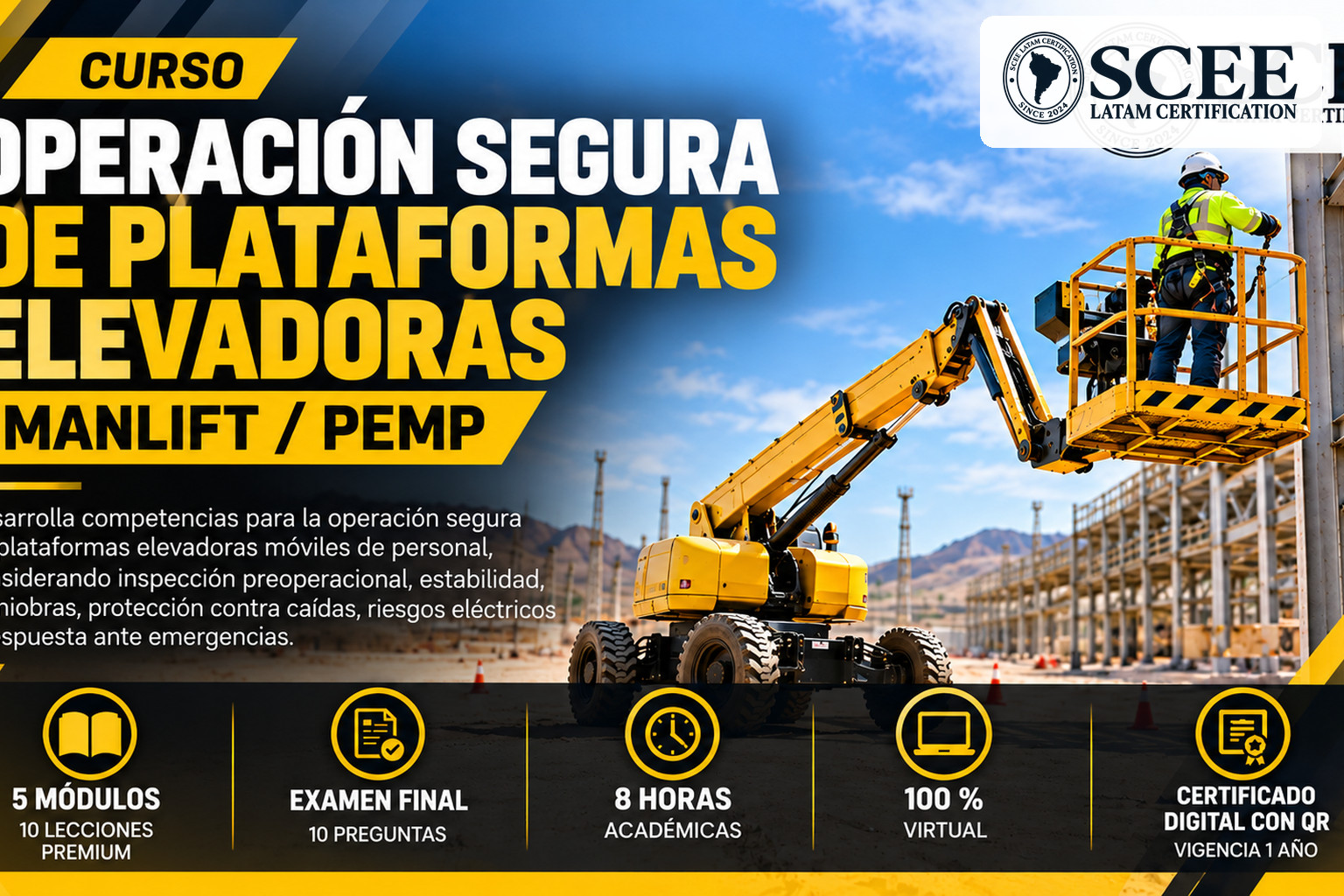 Curso de Operación Segura de Plataformas Elevadoras – Manlift / PEMP