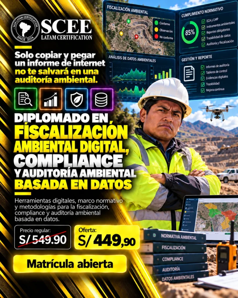 Diplomado en Fiscalización Ambiental Digital, Compliance y Auditoría Ambiental Basada en Datos