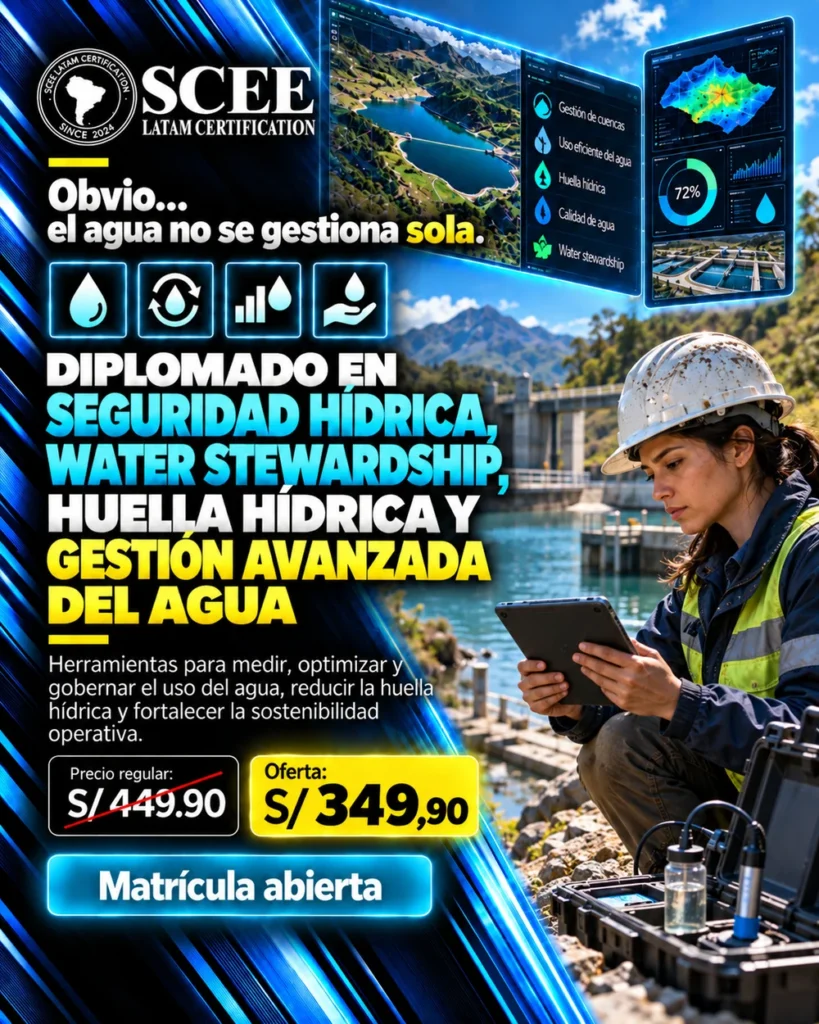 Diplomado en Seguridad Hídrica, Water Stewardship, Huella Hídrica y Gestión Avanzada del Agua